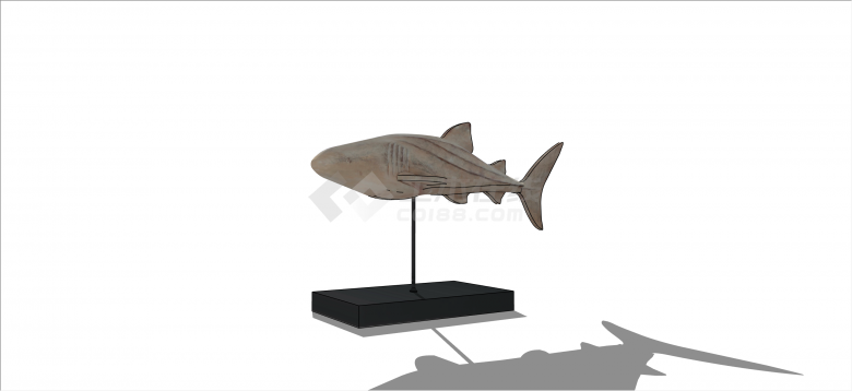现代鲨鱼su模型摆件装饰品-图一