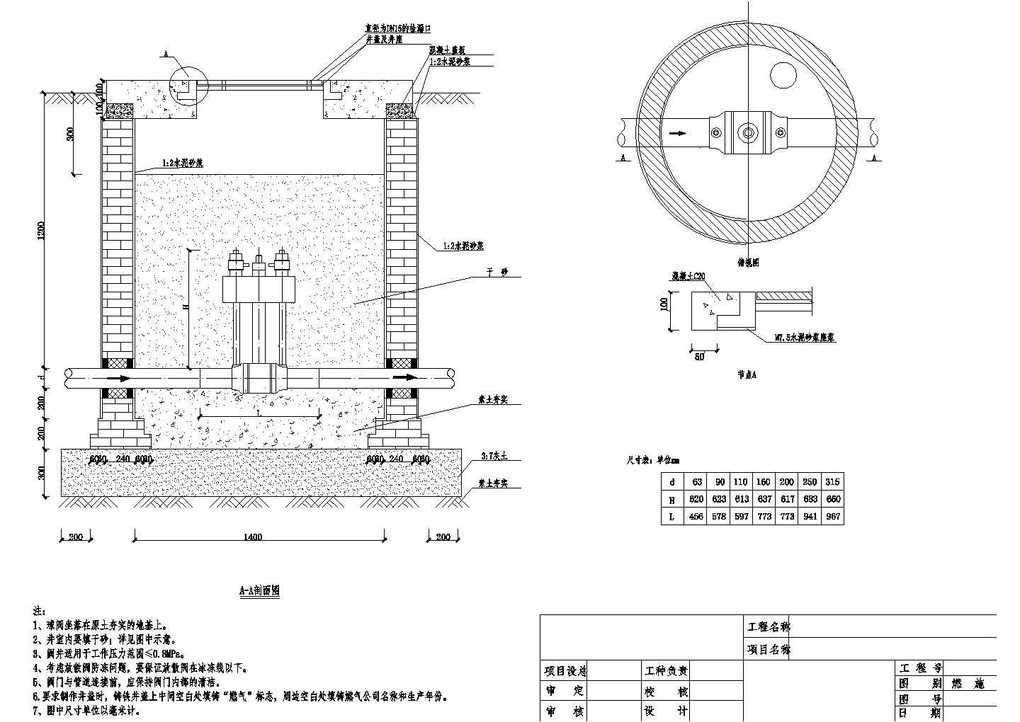 阀井图施工图设计图安装图