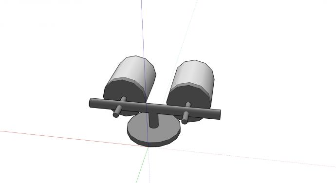 双圆桶铃铛造型壁灯su模型_图1