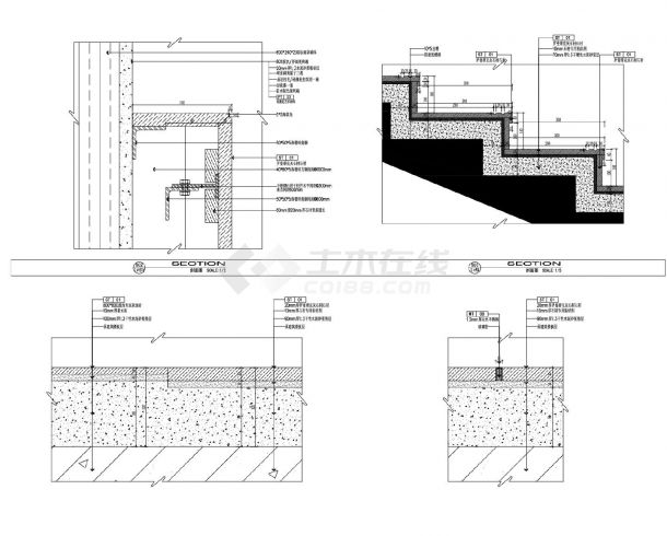 某某建筑主楼梯及平台平面图CAD图-图二
