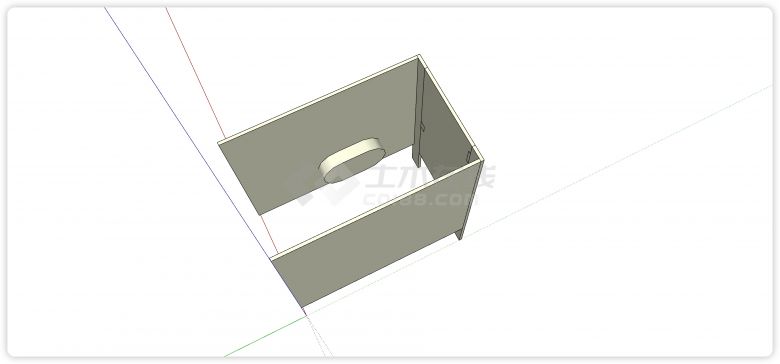 简约商场公共场所卫生间隔间卫浴su模型-图一