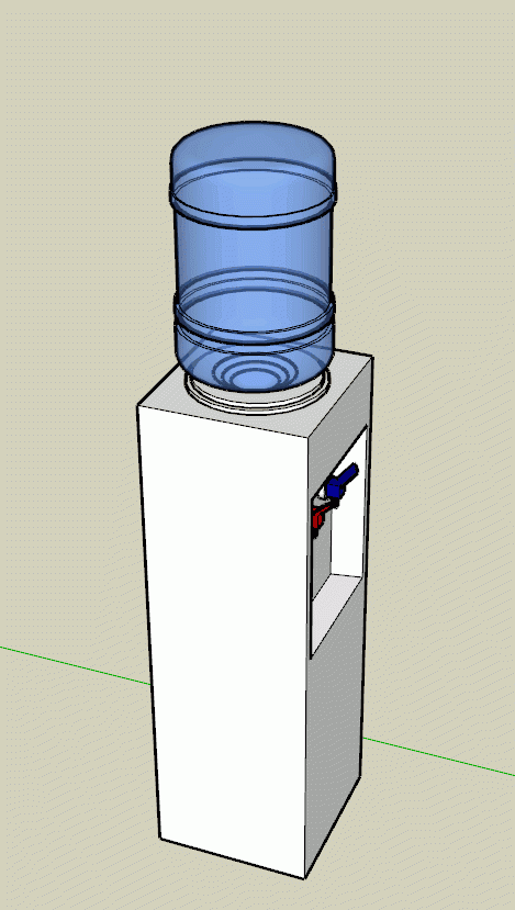 现代室内站立式饮水器su模型-图二