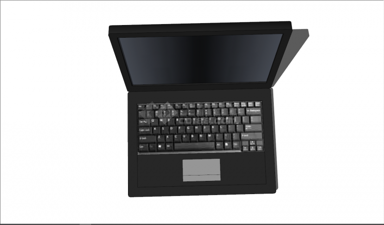 黑色便捷小型笔记本电脑su模型-图二