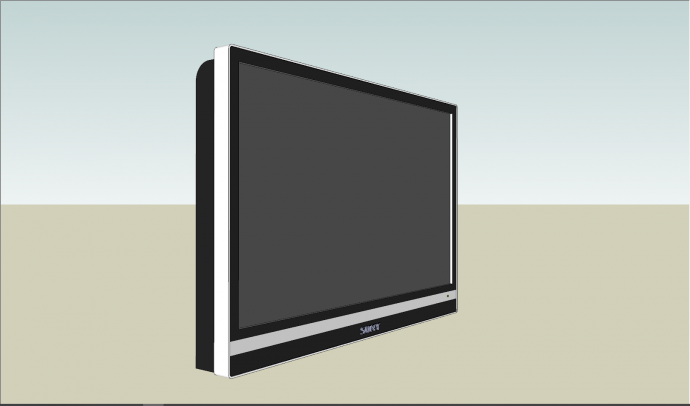 黑色宽大电视屏幕su模型_图1
