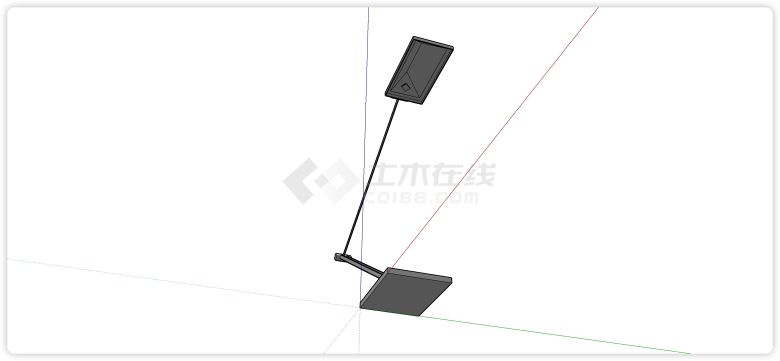 矩形灯罩可伸缩工作台灯饰su模型-图二