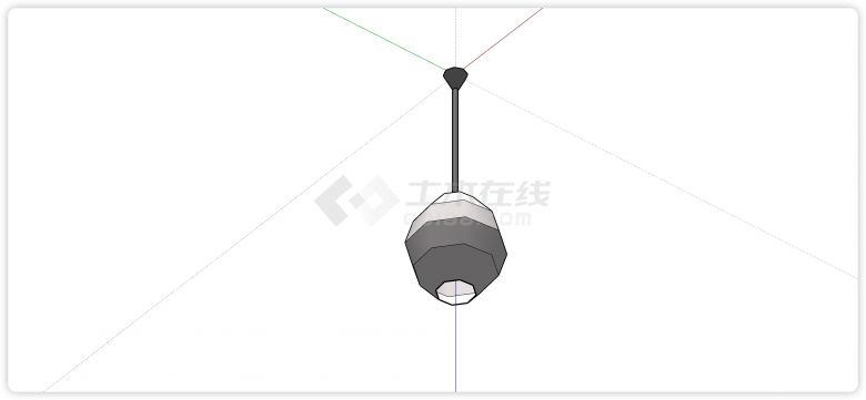 蜂蜜棒形吊灯灯饰su模型-图二