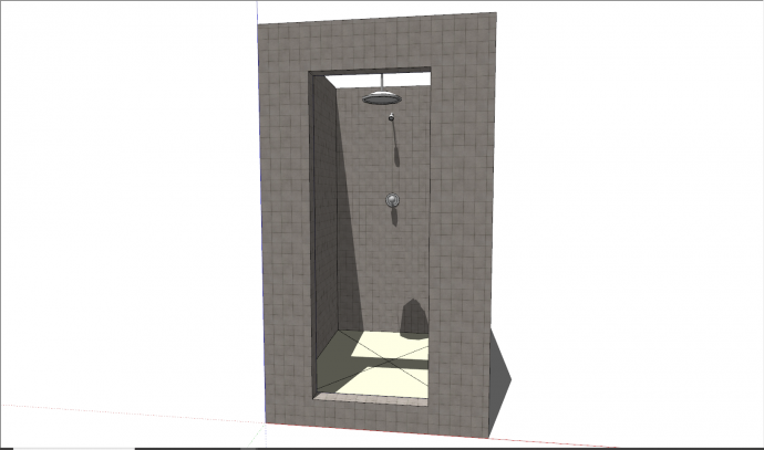 现代瓷砖搭建卫浴间su模型_图1