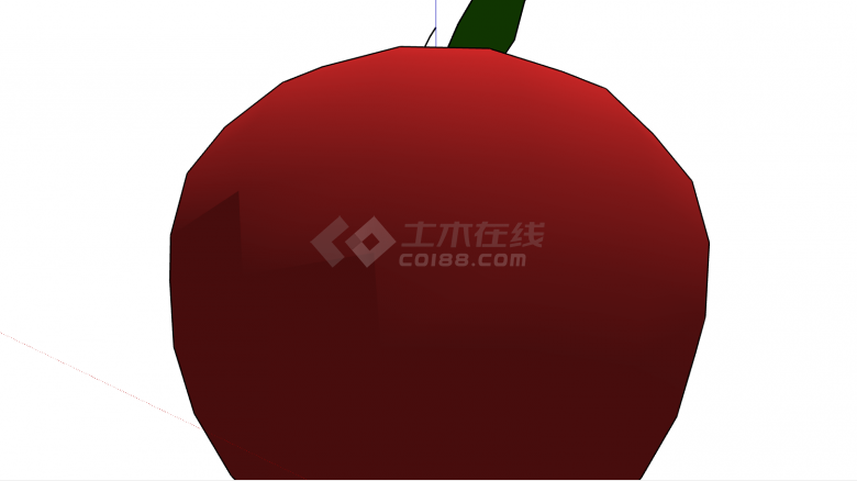 红色苹果造型生活用品su模型-图二