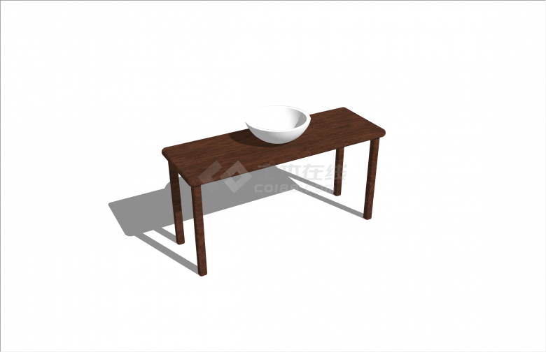 木制桌子台上盆卫浴su模型-图一