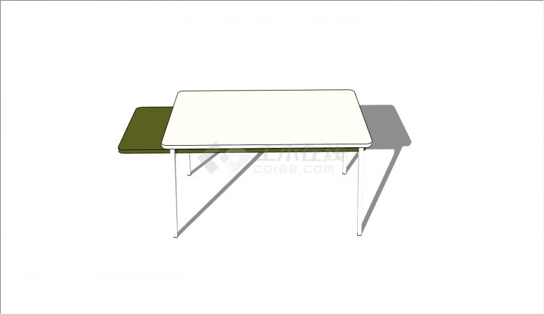 台下可伸展增大桌面积书桌的SU模型-图一