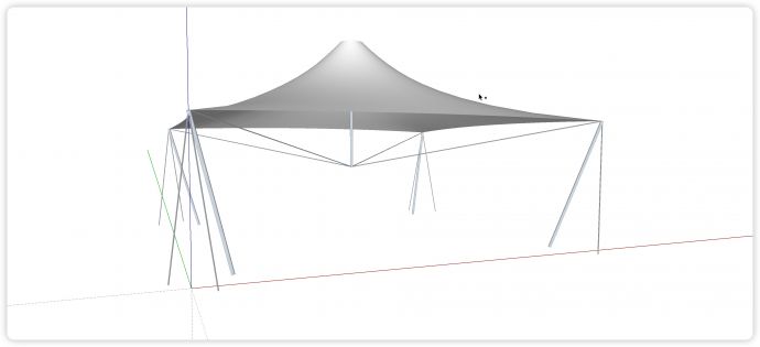 现代正方形帐篷车棚车架自行车su模型_图1
