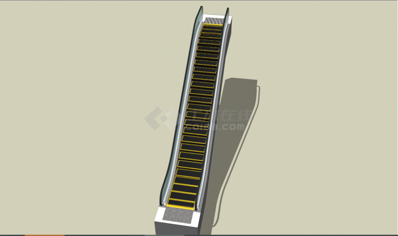 一款美观的带有黄色警戒线的电梯 su模型-图二