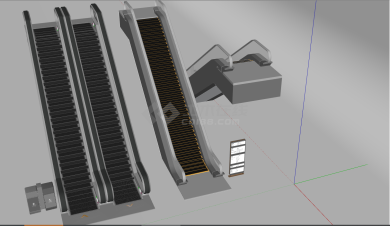 一款精美的实用的电梯扶梯su模型-图二