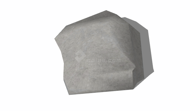 平整低矮灰色假山置石 su模型-图二