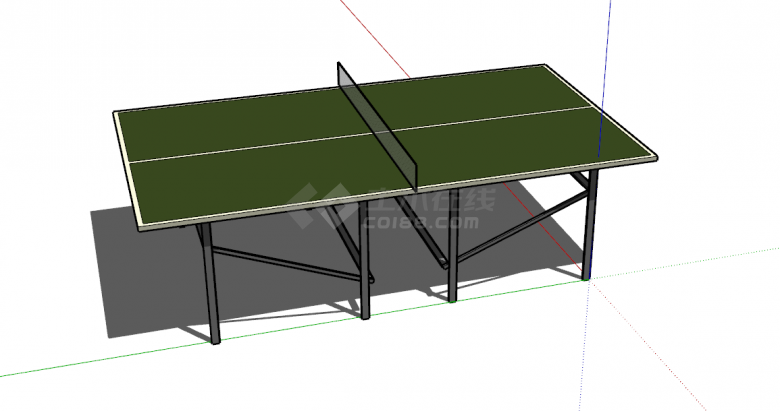 中式乒乓球桌su模型-图二