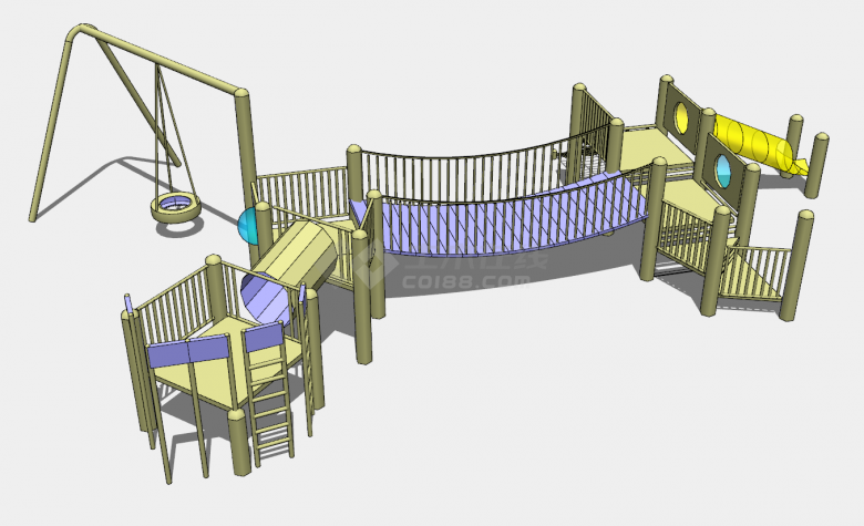 SU儿童游乐设施滑滑梯模型 -图二