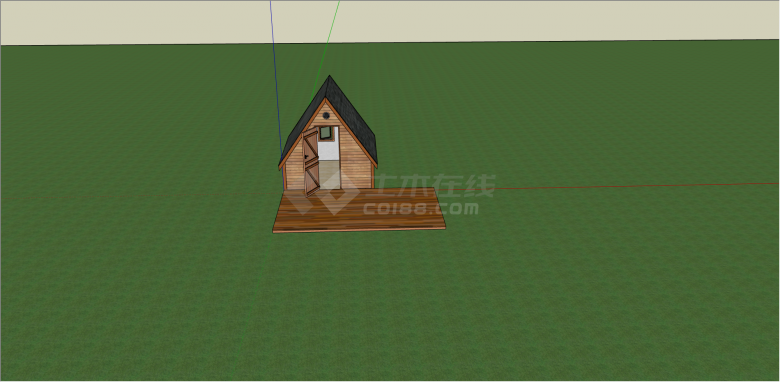 北欧独栋乡村木屋su模型-图二
