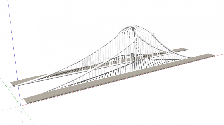 高架上景观极致桥su模型-图一