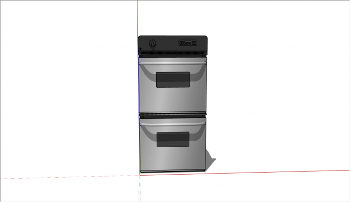 箱门不透明双层烤箱的SU模型_图1