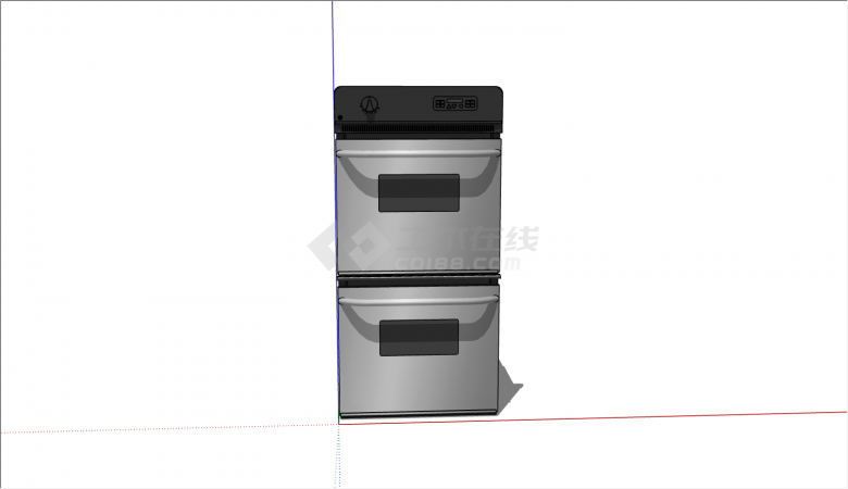 箱门不透明双层烤箱的SU模型-图一