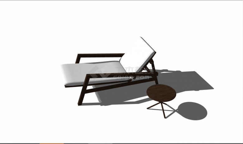 一款深色木质的简约的单人座椅 su模型-图二