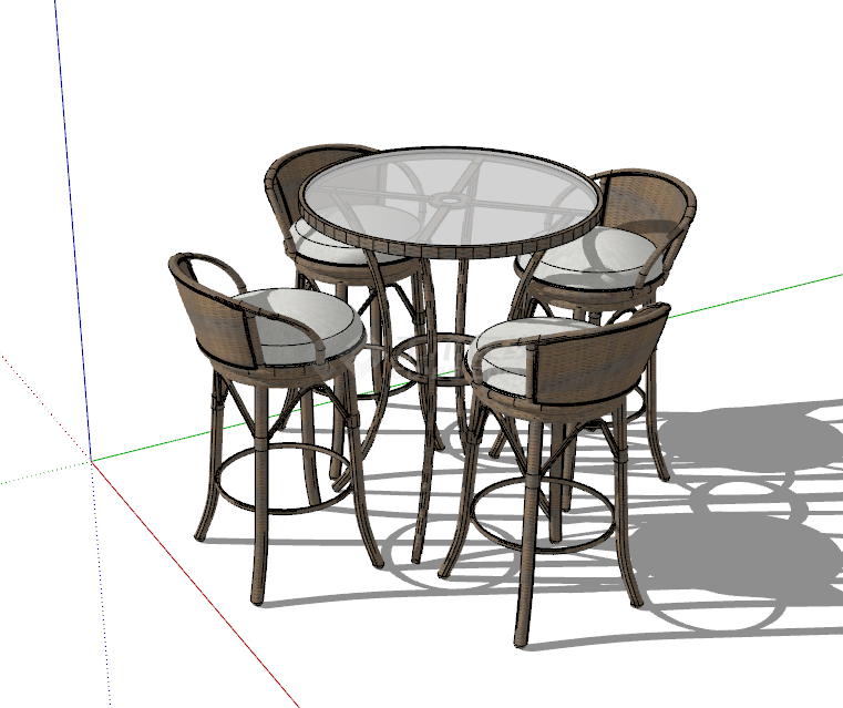 圆桌圆椅子设计室外桌椅su模型-图一