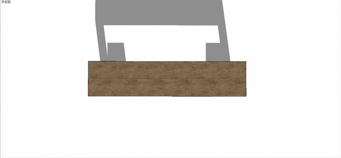 现代桌角卷曲样式木质纯色长条案台su模型_图1