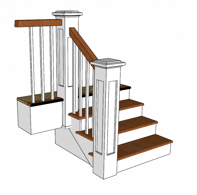 别墅家用楼梯su模型 _图1