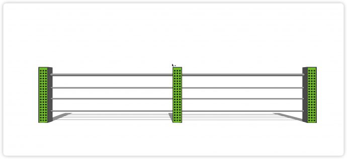 绿色圆孔设计固定柱不锈钢栏杆su模型_图1