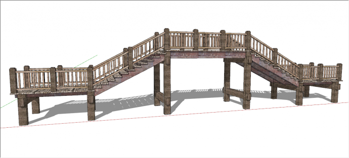新奇结实中式廊桥su模型_图1
