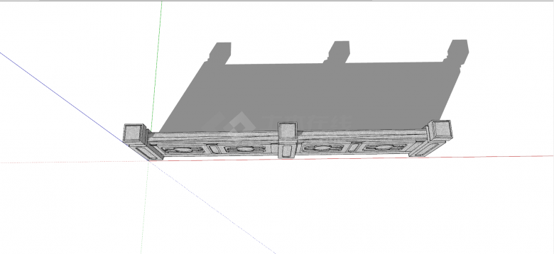 中式仿古汉白玉石栏杆su模型-图二