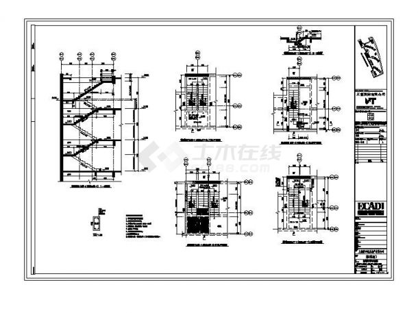 上海联排别墅结构楼梯施工图-图二