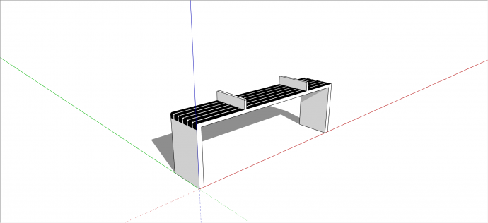 现代黑白撞色长条创意坐凳su模型_图1