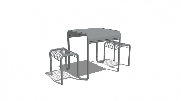 创意坐凳三个高低凳su模型_图1