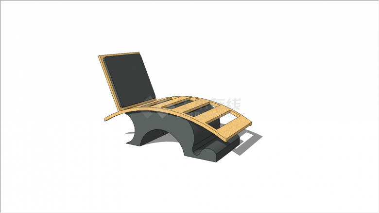 创意坐凳定向刨花木板su模型-图一