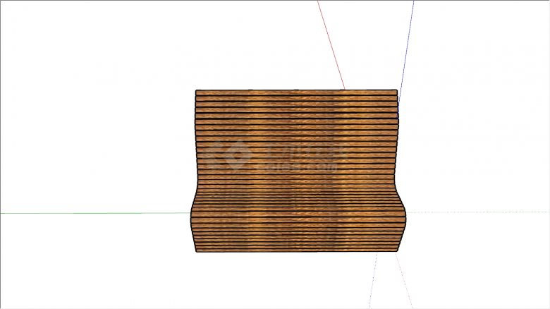 创意坐凳浅棕色石英su模型-图二