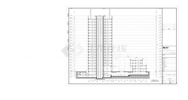 合肥万创高新区KC4-4地块项目-办公楼剖面CAD图-图一
