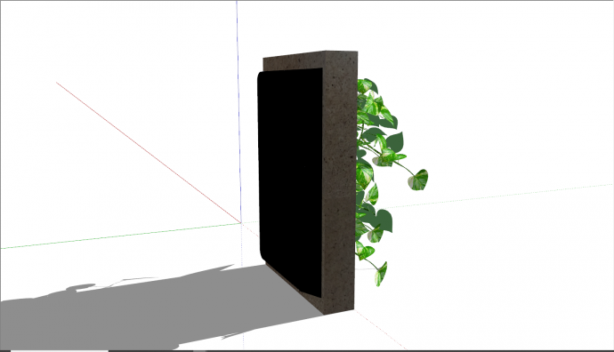现代小型垂直绿化su模型_图1