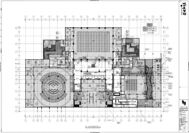 城市展览馆室内设计-B1平面布置CAD图-图一