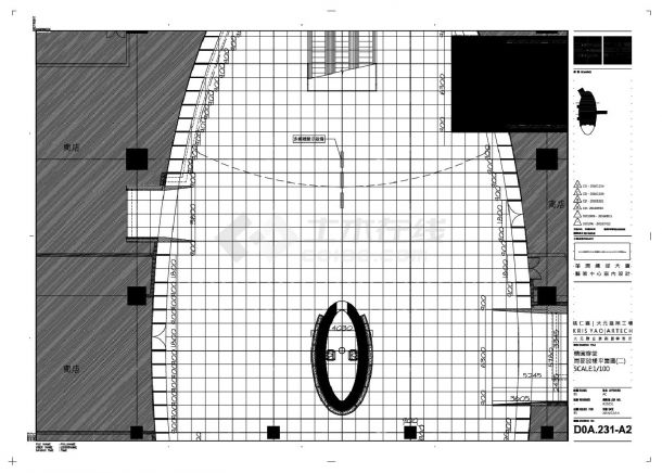 华润总部大夏艺术中心室内设计会议报告厅231-放樣平面设计CAD图-图二