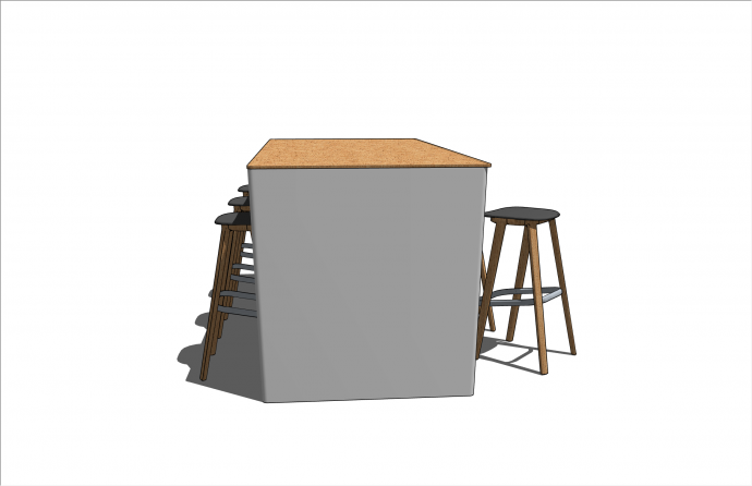 简约木制办公室家具桌椅su模型_图1
