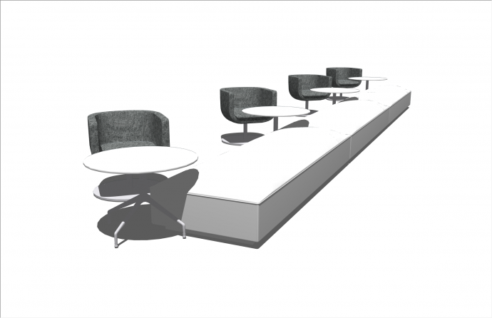 现代风格时尚单人椅办公室家具su模型_图1
