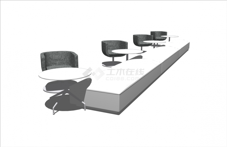 现代风格时尚单人椅办公室家具su模型-图一