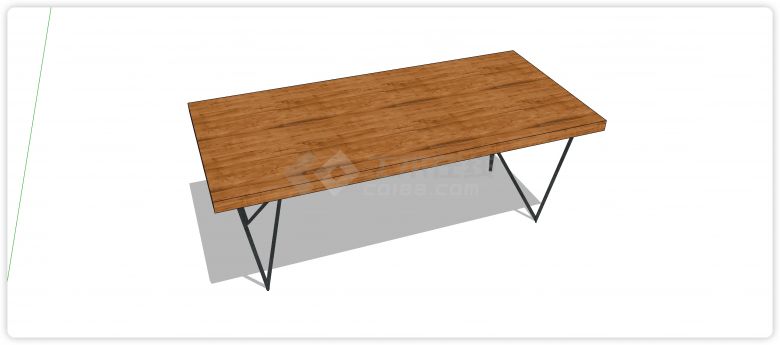 樱桃木拼接桌面办公室家具桌椅su模型-图二
