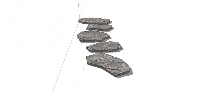 花岗岩自然式汀步su模型_图1
