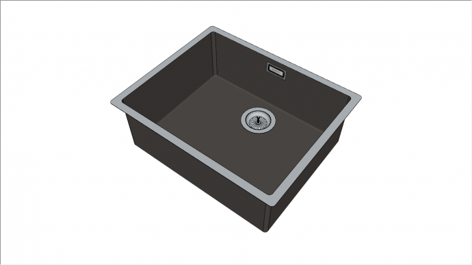 黑色不锈钢台盆水槽组合su模型_图1