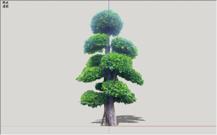 现代翠绿色绿丝带造型树装饰品su模型_图1