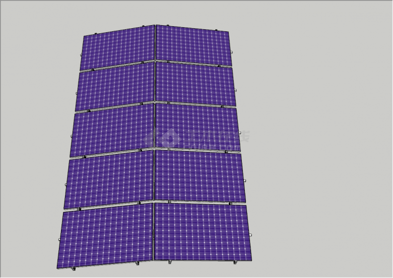 现代紫色太阳能发电板su模型-图二