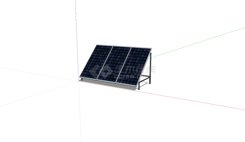 太阳能电池板三个一组su模型-图一