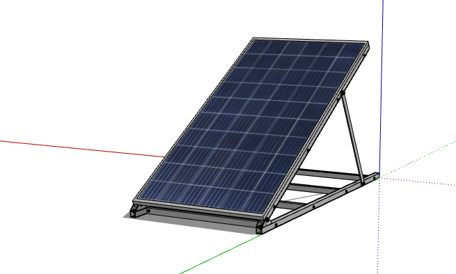 蓝色现代太阳能电池板su模型_图1